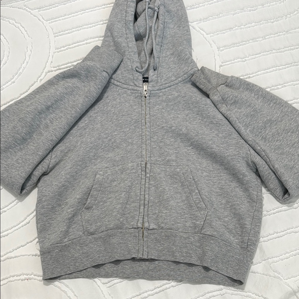 Brandy Melville Heather Gray Hoodie | Soft, Cozy & Cropped | One Size